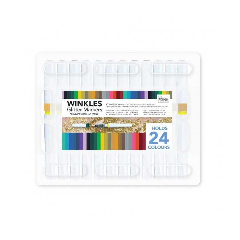 (CO729046)Winkles Shimmer Glitter Pen Set – 12 Colours In Carry Case Holds 24 Pens