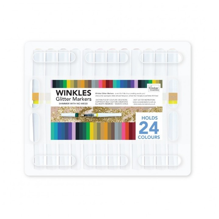 (CO729046)Winkles Shimmer Glitter Pen Set – 12 Colours In Carry Case Holds 24 Pens