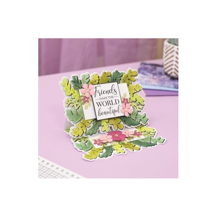 (GEM-3DEF5-MD-STP-BW)Crafter's Companion Embossed Frames 3D Embossing Folder, Die & Stamp Beautiful World