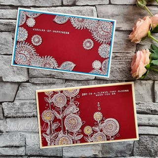 (KK0061)Katkin Krafts Dance With Dahlias A5 Clear Stamp Set