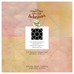 (ACC-CA-31465-88)Groovi - TEA PAPERS - ABSTRACT LAYOUT 5 INFUSIONS COLLAGE PAPER 8" X 8"