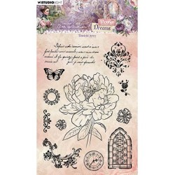 (JMA-VD-STAMP610)Studio Light Clear Stamp Timeless peony Victorian Dreams nr.610