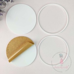 (DMCA6957)Dress My Craft Acrylic Round Coasters With Outer Ring (2x2pcs)