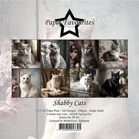 (PF281)Paper Favorites Shabby Cats 6x6 Inch Paper Pack