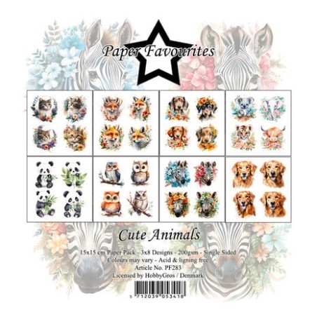 (PF283)Paper Favorites Cute Animals 6x6 Inch Paper Pack