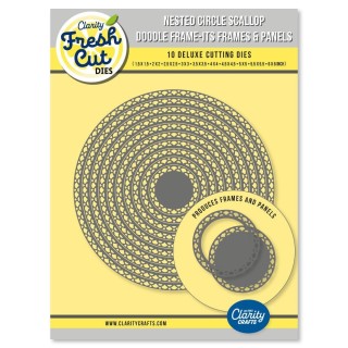 (ACC-DI-31469-XX)Clarity NESTED CIRCLE SCALLOP DOODLE FRAME-ITS FRAMES & PANELS DIE SET