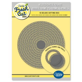 (ACC-DI-31470-XX)Clarity NESTED CIRCLE FOLIAGE DOODLE FRAME-ITS FRAMES & PANELS DIE SET