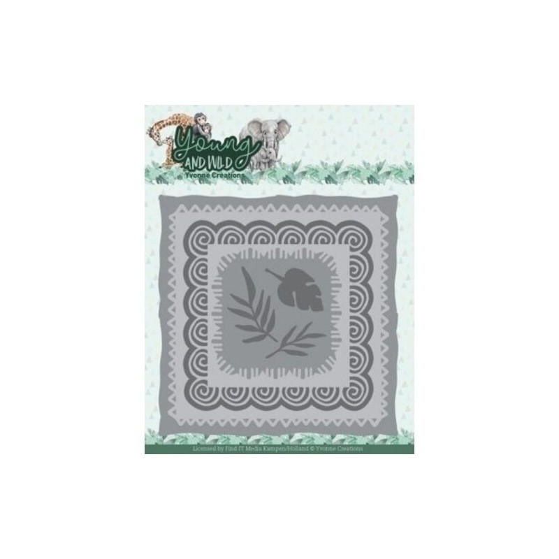 (YCD10344)Dies - Yvonne Creations - Young And Wild - Wildlife Square