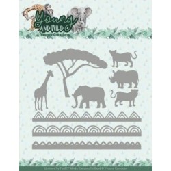 (YCD10345)Dies - Yvonne Creations - Young And Wild - Wildlife Borders