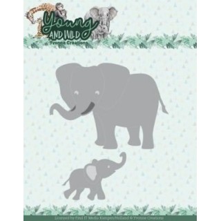 (YCD10346)Dies - Yvonne Creations - Young And Wild - Elephants