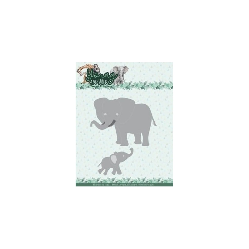 (YCD10346)Dies - Yvonne Creations - Young And Wild - Elephants