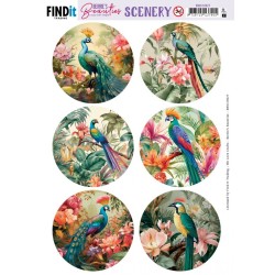 (BBSC10027)Scenery Push Out - Berries Beauties - Peacock - Round