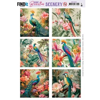 (BBSC10028)Scenery Push Out - Berries Beauties - Peacock - Square