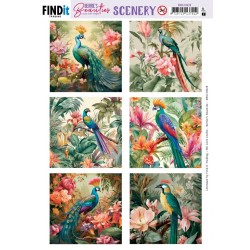 (BBSC10028)Scenery Push Out - Berries Beauties - Peacock - Square