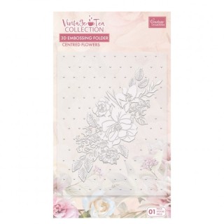 (CO729005)COUTURE CREATIONS Vintage Tea Collection - 3D Embossing Folder - Centred Flowers
