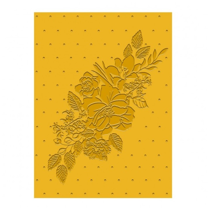 (CO729005)COUTURE CREATIONS Vintage Tea Collection - 3D Embossing Folder - Centred Flowers