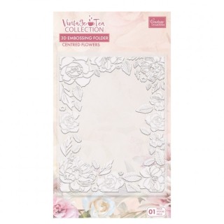 (CO729006)COUTURE CREATIONS Vintage Tea Collection - 3D Embossing Folder - Assorted Flowers