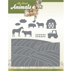 (PM10265)Dies - Precious Marieke - All About Animals - Farm Landscape