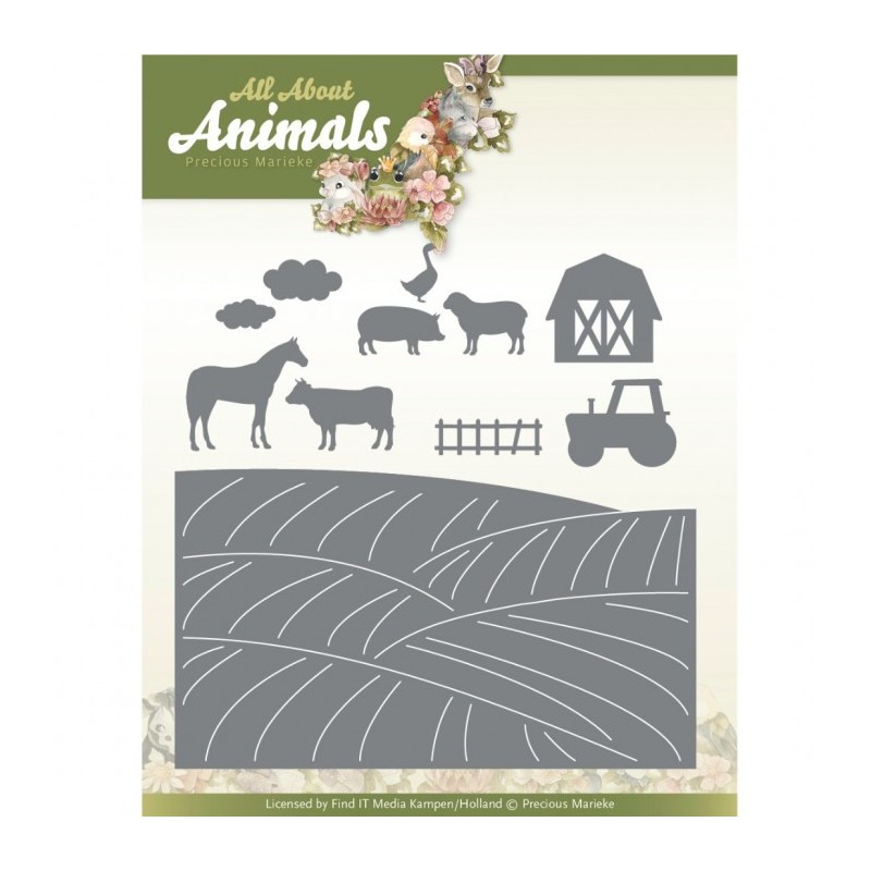 (PM10265)Dies - Precious Marieke - All About Animals - Farm Landscape