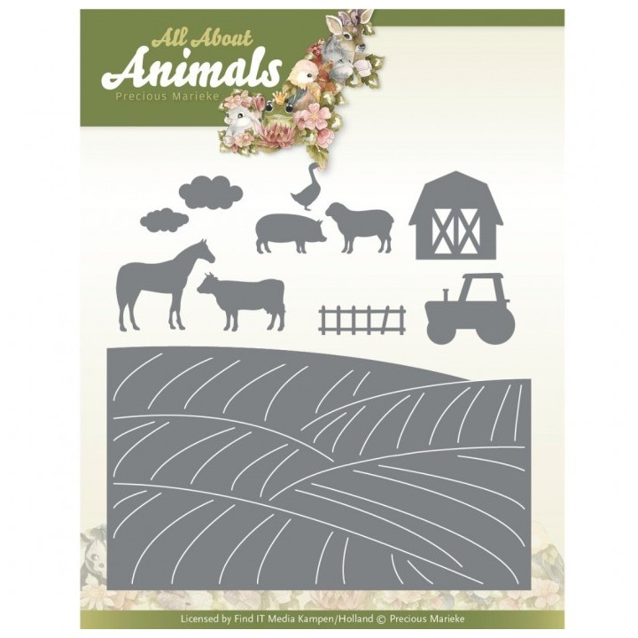 (PM10265)Dies - Precious Marieke - All About Animals - Farm Landscape
