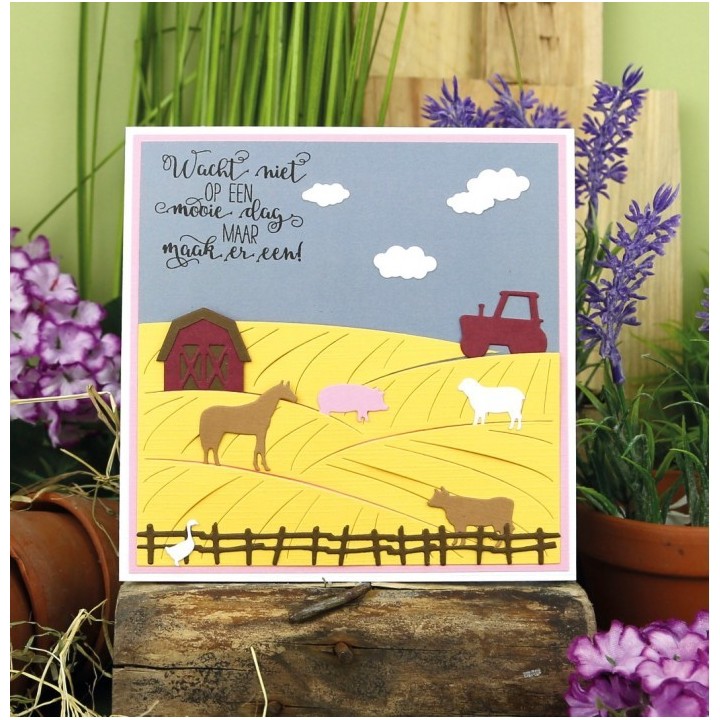 (PM10265)Dies - Precious Marieke - All About Animals - Farm Landscape