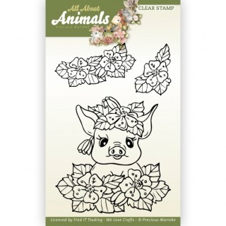 (PMCS10051)Clear Stamps - Precious Marieke - All About Animals - Pig