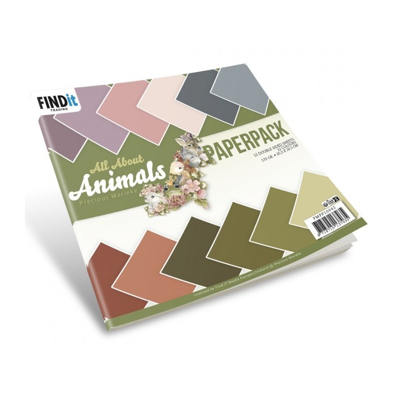 (PMPP10043)Paperpack - Precious Marieke - All About Animals - Solid Colours