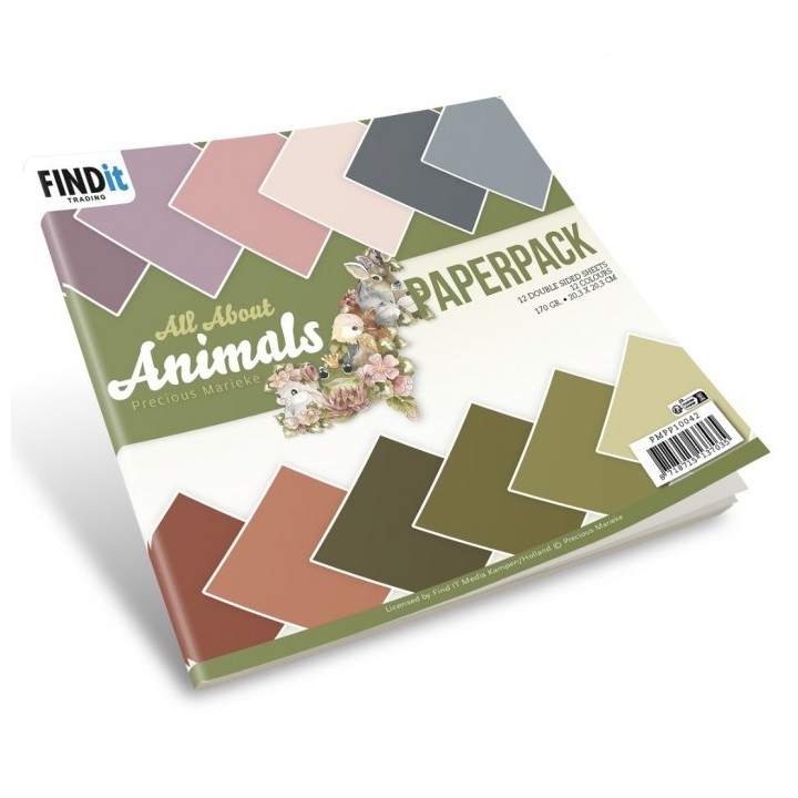 (PMPP10043)Paperpack - Precious Marieke - All About Animals - Solid Colours