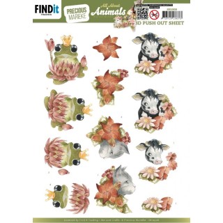 (SB10908)3D Push Out - Precious Marieke - All About Animals - All About Orange