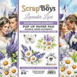 (SB-LALO-11)ScrapBoys Lavender Love 6x6 Inch Pop Up Paper Pad