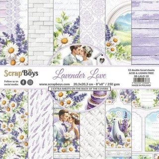 (SB-LALO-10)ScrapBoys Lavender Love 8x8 Inch Paper Pad