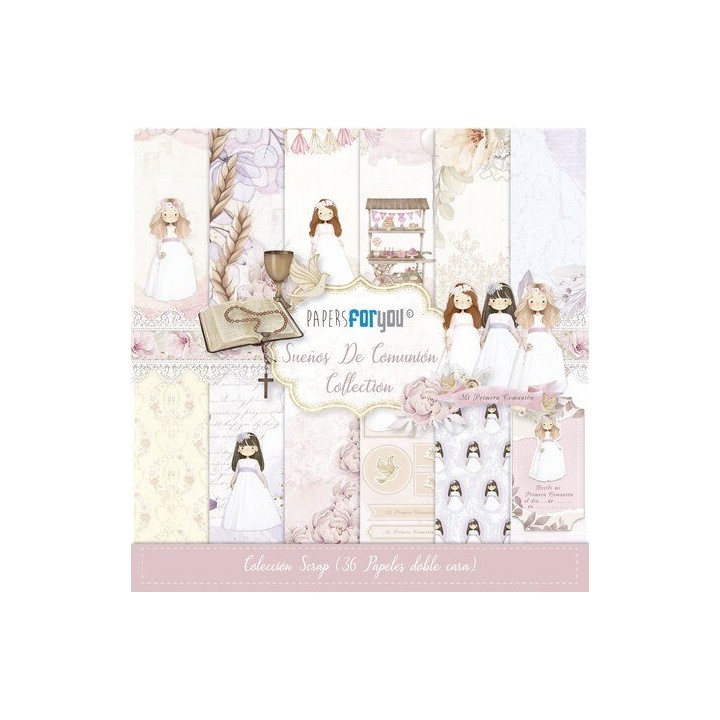 (PFY-13455)Papers For You Sueños De Comunión Niñas Midi Scrap Paper Pack (36pcs)