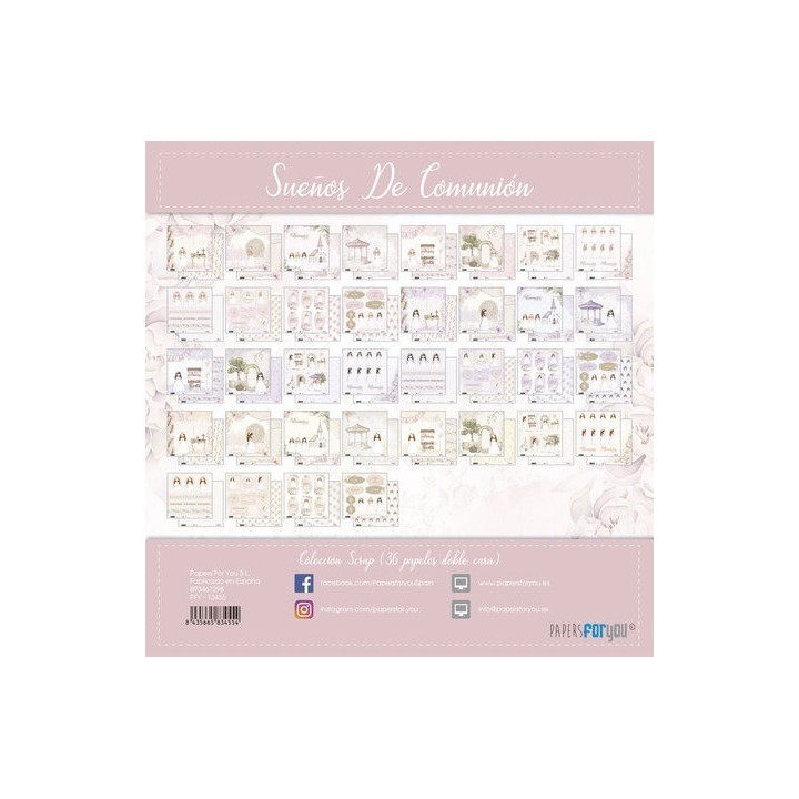 (PFY-13455)Papers For You Sueños De Comunión Niñas Midi Scrap Paper Pack (36pcs)