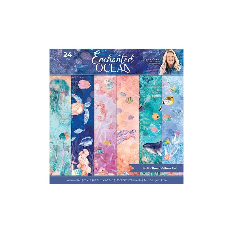 (S-EO-VELPAD8)Crafter's Companion Enchanted Ocean 8x8 Inch Vellum Pad