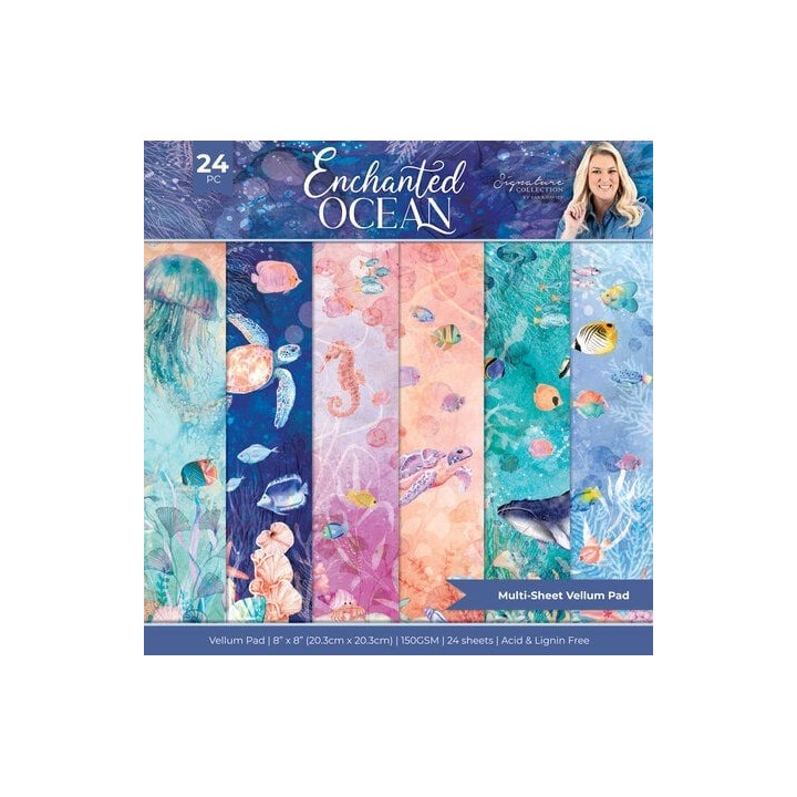 (S-EO-VELPAD8)Crafter's Companion Enchanted Ocean 8x8 Inch Vellum Pad