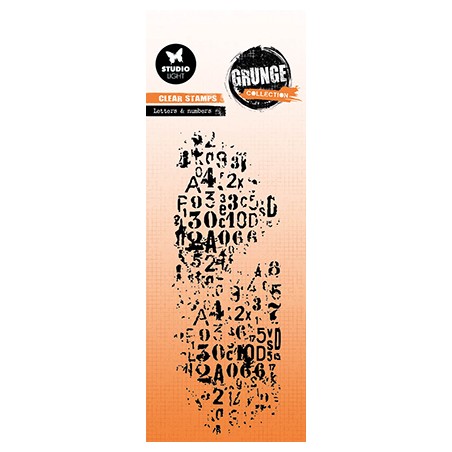 (SL-GR-STAMP601)Studio Light SL Clear Stamp  Letters and Numbers Grunge Collection nr.601