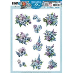 (SB10909)3D Push Out - Yvonne Creations - Blooming Blue - Larkspur
