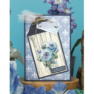 (SB10910)3D Push Out - Yvonne Creations - Blooming Blue - Rosehip