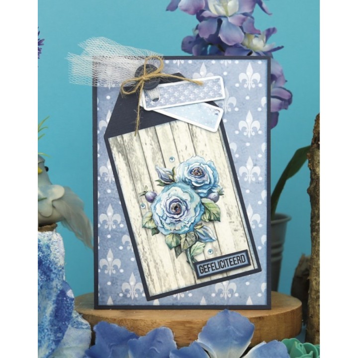 (SB10910)3D Push Out - Yvonne Creations - Blooming Blue - Rosehip