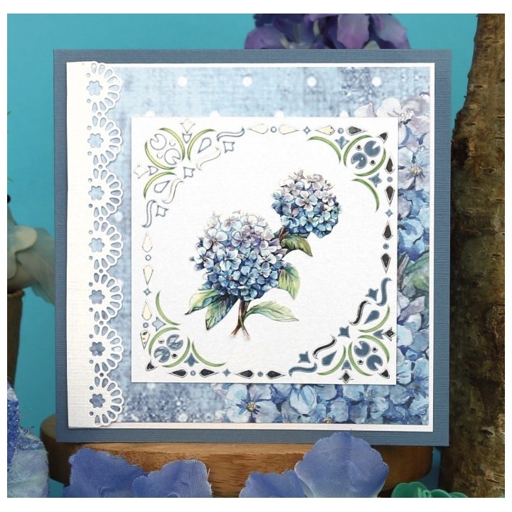(SB10911)3D Push Out - Yvonne Creations - Blooming Blue - Hydrangea