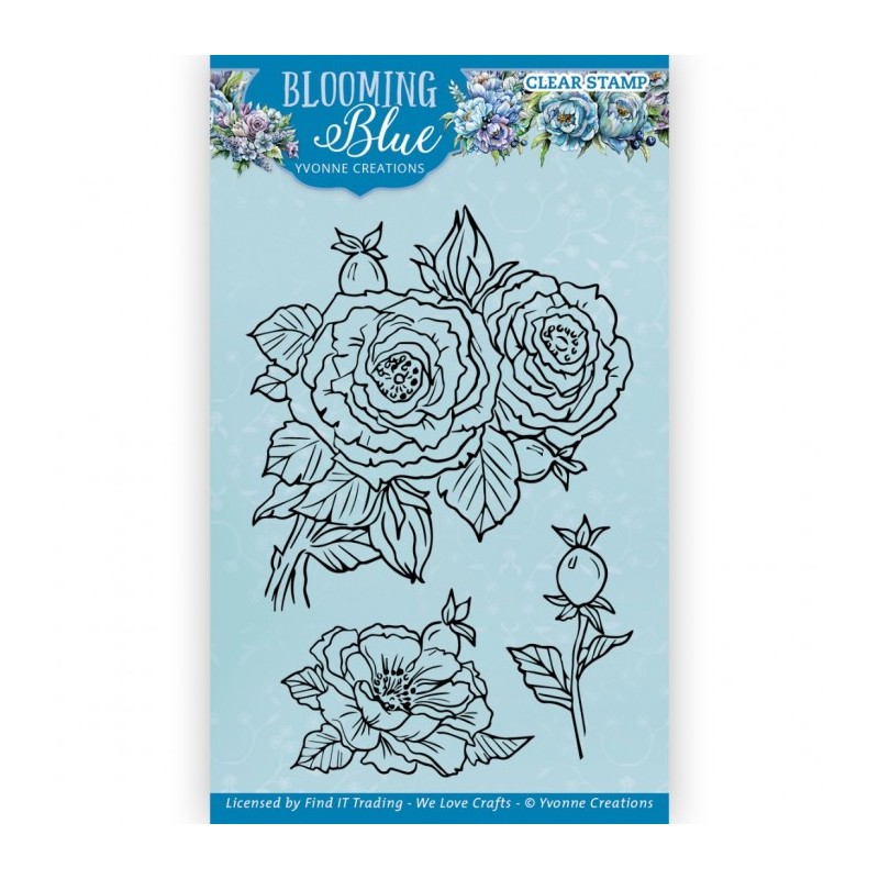 (YCCS10081)Clear Stamps - Yvonne Creations - Blooming Blue - Rosehip