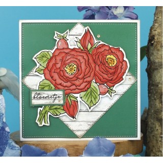 (YCCS10081)Clear Stamps - Yvonne Creations - Blooming Blue - Rosehip
