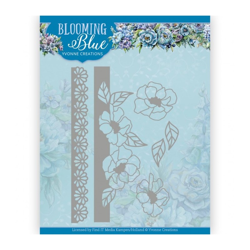 (YCD10349)Dies - Yvonne Creations - Blooming Blue - Blooming Borders