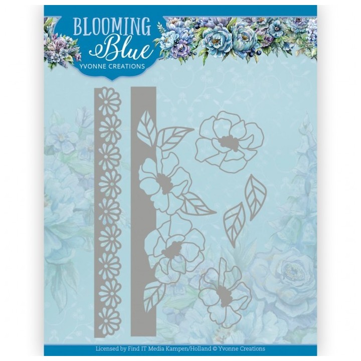 (YCD10349)Dies - Yvonne Creations - Blooming Blue - Blooming Borders