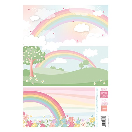 (AK0093)Eline's Pastel rainbow backgrounds