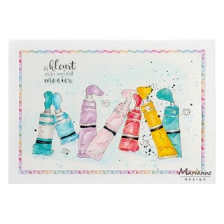 (CS1166)Clear stamp Kleurige groetjes