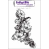 (CL I)IndigoBlu Clematis Flourish Mounted A6 Rubber Stamp