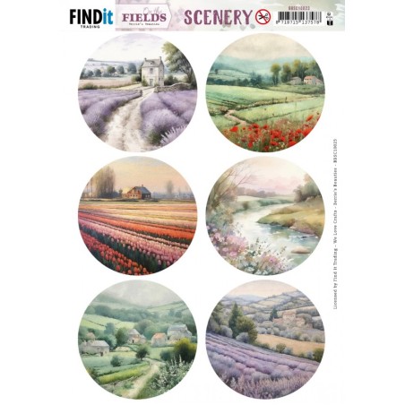 (BBSC10023)Scenery Push Out - Berries Beauties - On The Fields - Round