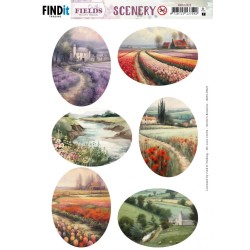 (BBSC10025)Scenery Push Out - Berries Beauties - On The Fields - Oval