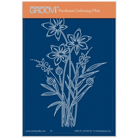 (GRO-FL-42160-02)Groovi® plate A6 BARBARA'S STAR FLOWER SPRAY